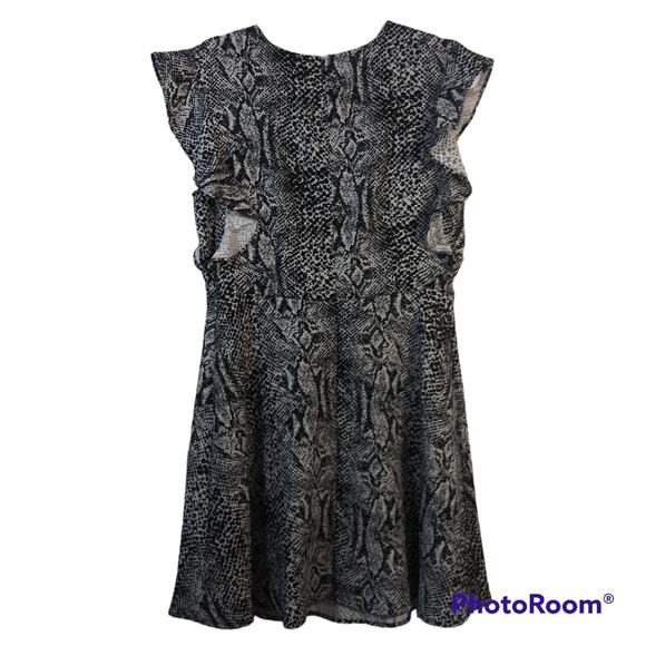 Who What Wear Black White Reptile Print Dress Size M - Picture 2 of 7